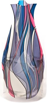 MODGY Expandable Flower Vase Plastic Decorative Modern Vases for Flowers Centerpieces Dining Table Decor Living Room Bathroom Wedding Office, Reedo Purple