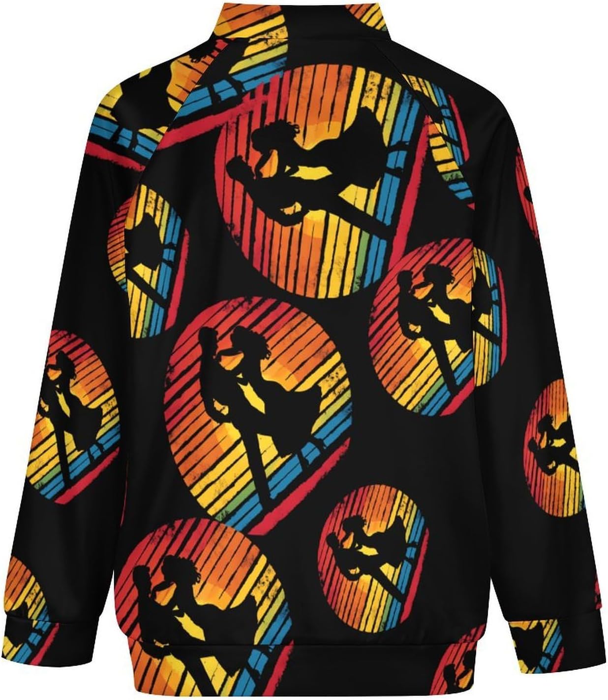 Salsa Dancing Dancer Vintage Men's Zip Up Sweatshirt Casual Sweater Jackets Long Sleeve Tops Lightweight Coat