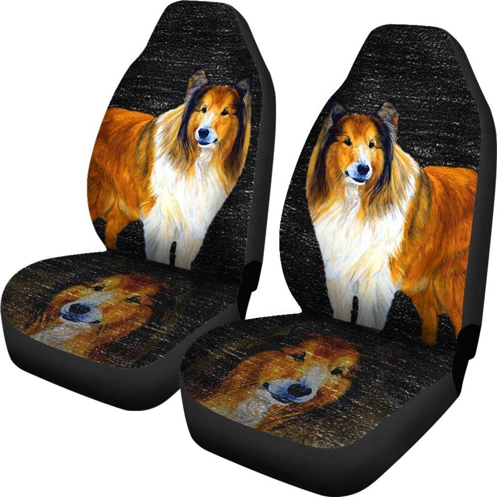 Rough Collie Dog Print Car Seat Covers