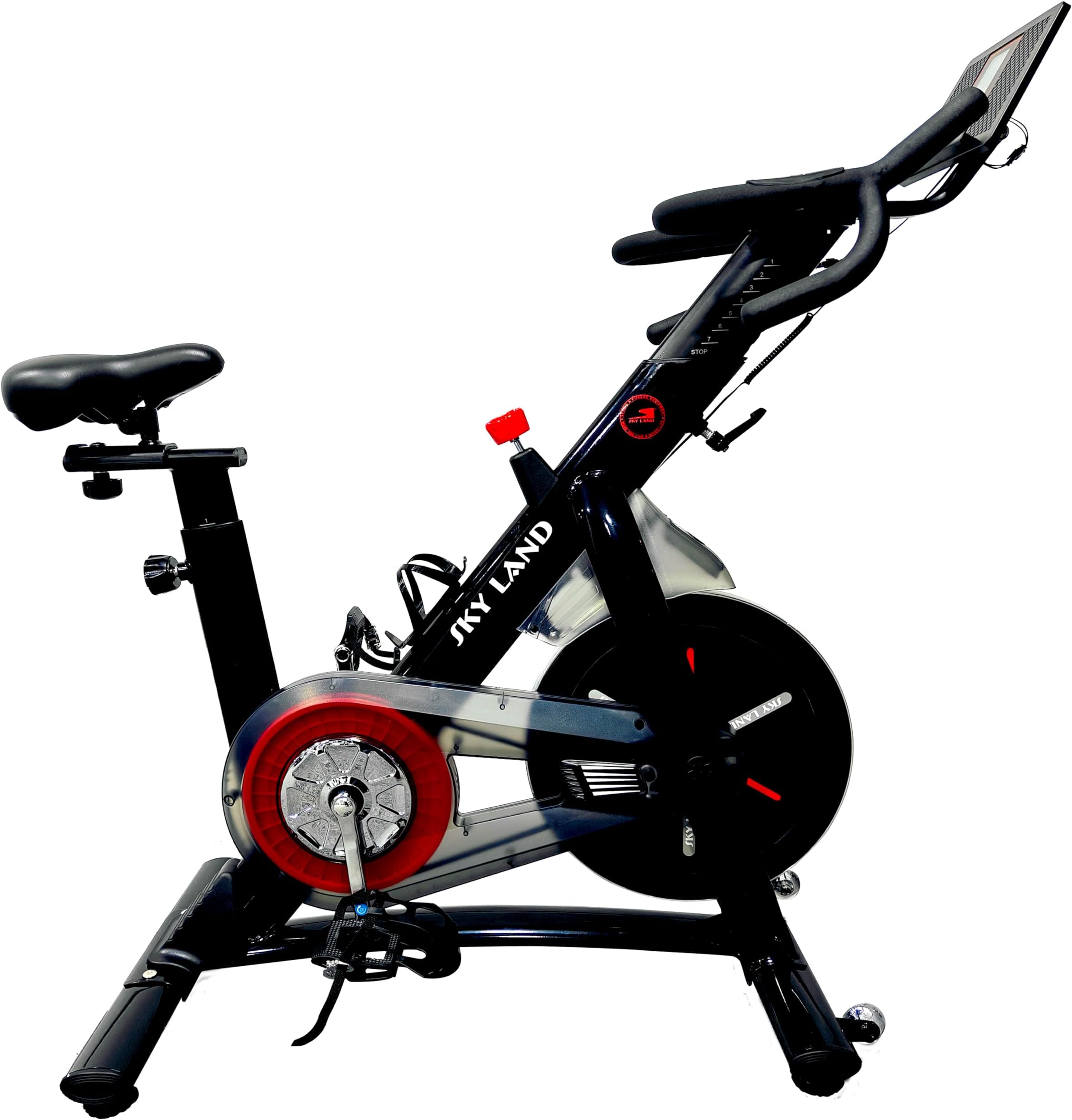 Magnetic Exercise Bike | Stationary Indoor Cycling Bike for Home Cardio | Belt Drive System & Adjustable Comfort | EM-1568 | White/Black