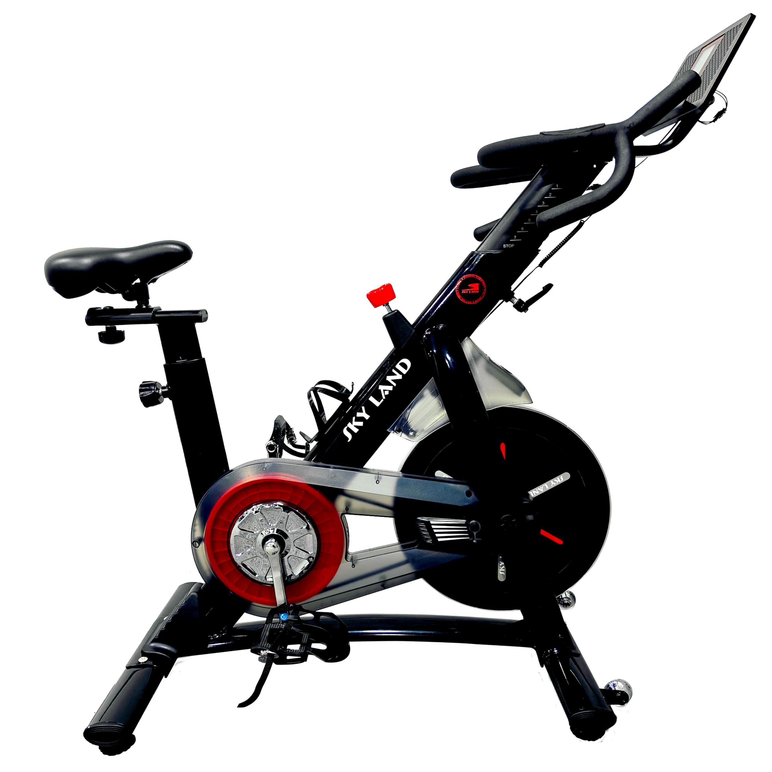 Magnetic Exercise Bike | Stationary Indoor Cycling Bike for Home Cardio | Belt Drive System & Adjustable Comfort | EM-1568 | White/Black