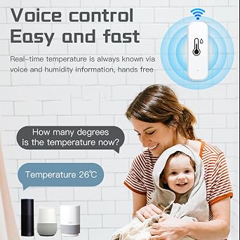 Wifi Temperature And Humidity Sensor Wireless Smart Humidity Monitor | App Notification Alert, Household Accessories, Remote Control, Data Storage Export For Home, Pet