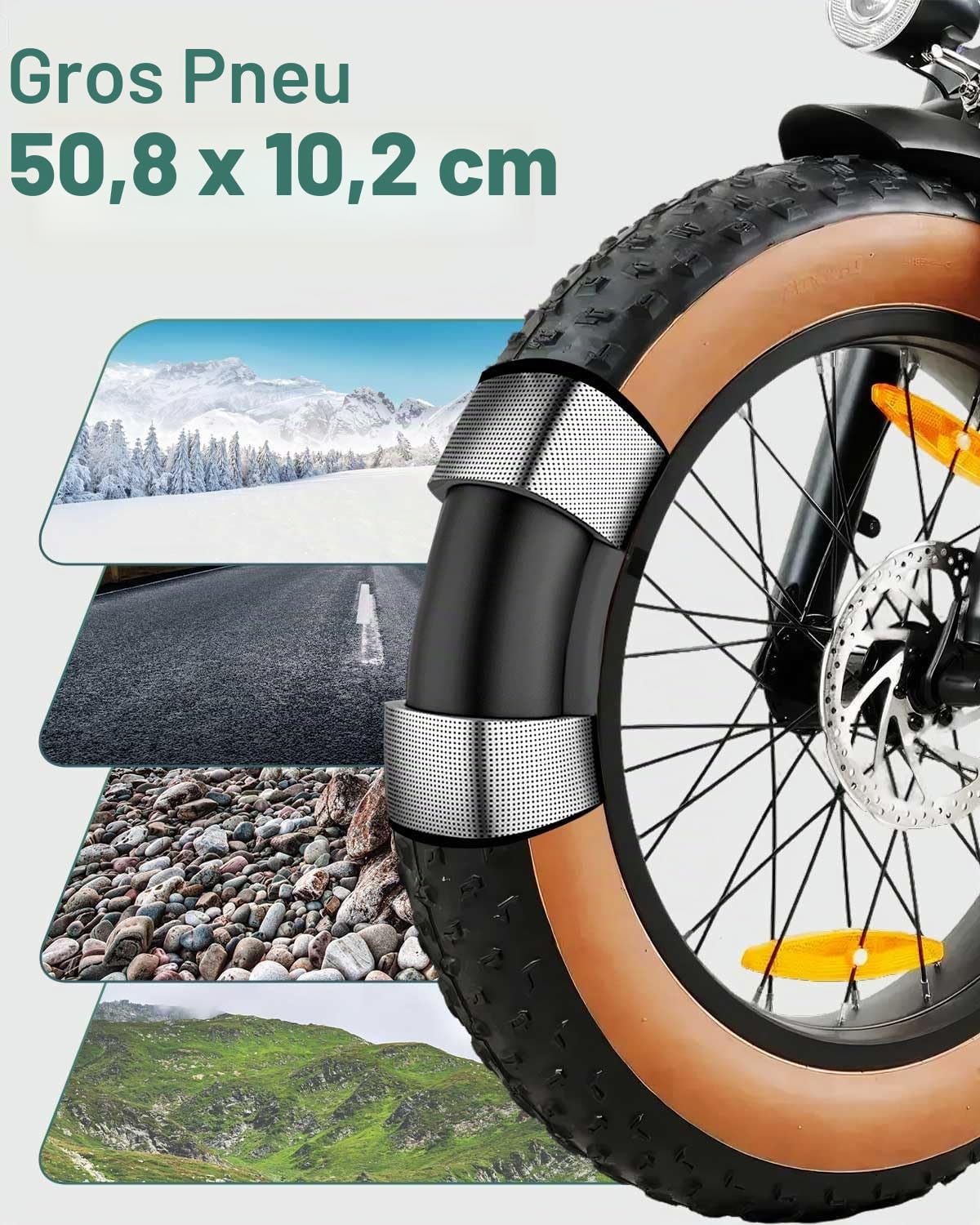 HANEVEAR Vélo Électrique Homme, 20"x4.0" Fat Tire VTT Électrique Adulte, 18Ah 48V E-Bike Batterie Amovible, Moteur De 250W & 80N.m, Autonomie 80-120KM, Vélo Électrique Adulte
