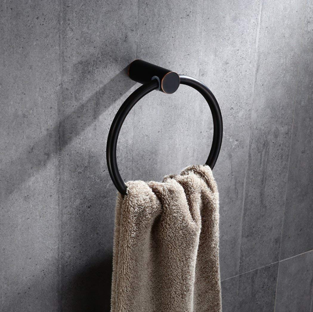 Anneau de serviette de bain noir pour une salle de bain moderne et épurée