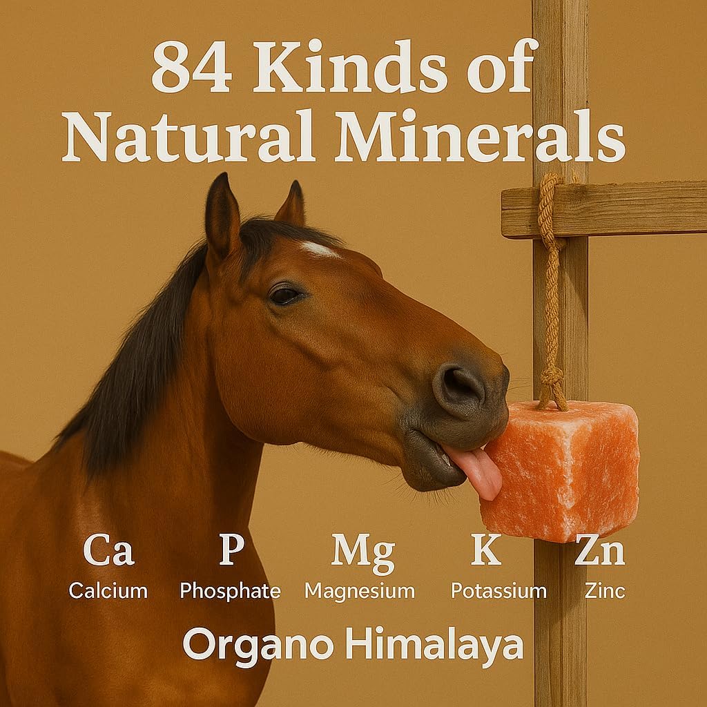 Himalayan Salt Lick On Rope 3.5-4 lb Each (Pack of 3) for Horses, Deer, Goats & Livestock | Natural, Mineral-Rich, Long-Lasting Salt Blocks