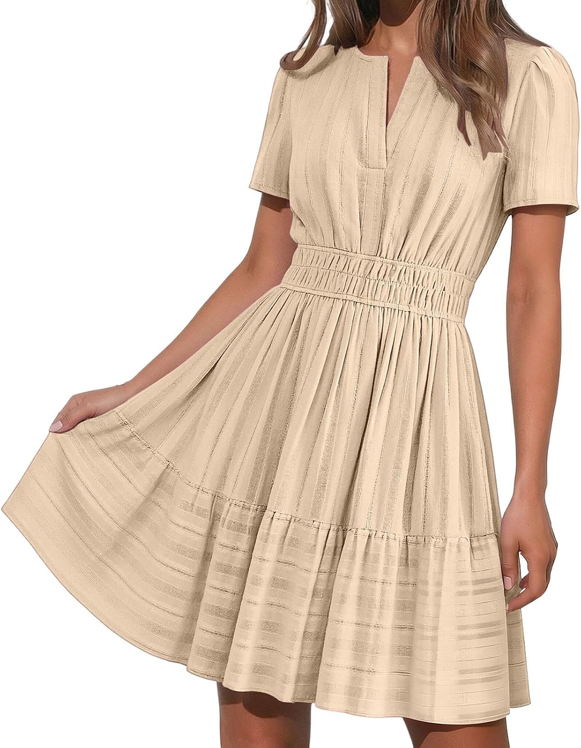 Casual Mini Dress for Women:Fashion V-Neck Sleeveless Tank Dresses Flowy A-Line Sundress 2026 Summer Outfits