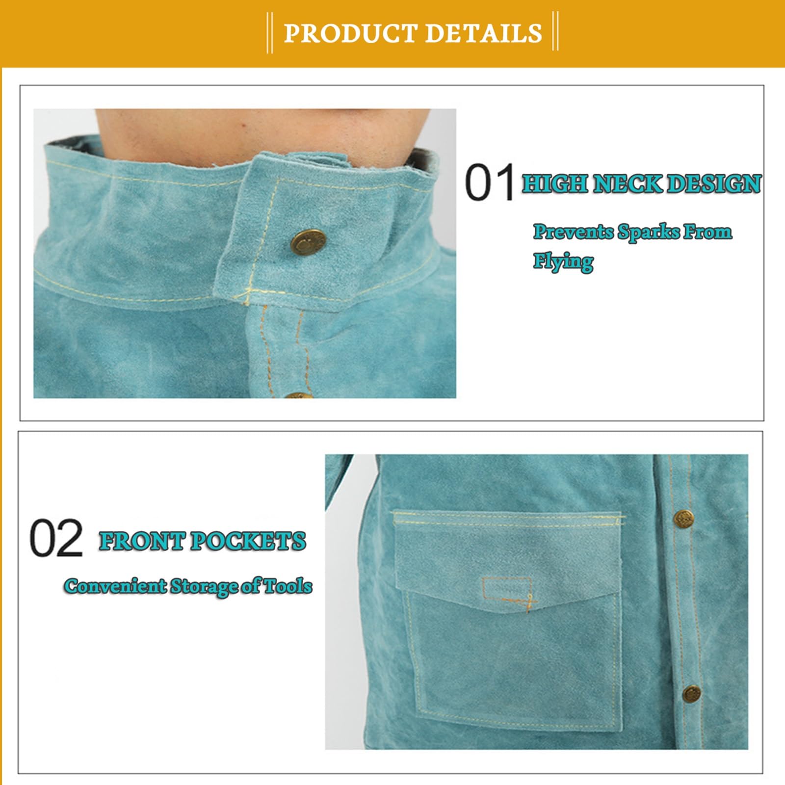 Combinaison De Travail De Soudage Manteau De Travail En Cuir De Vache Fendu Très Résistant Et Pantalon De Soudage Résistant À La Chaleur Et À La Flamme Pour Soudeur Menuisier(L)