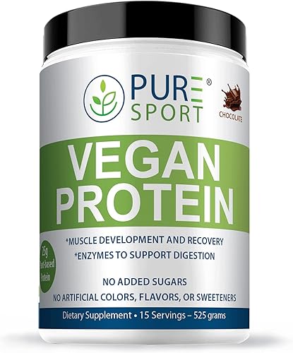Miniatura 3 de PURE Proteína vegana deportiva 088oz de proteína a base de plantas por porción totalmente natural Disponible en 3 sabores fresas y crema