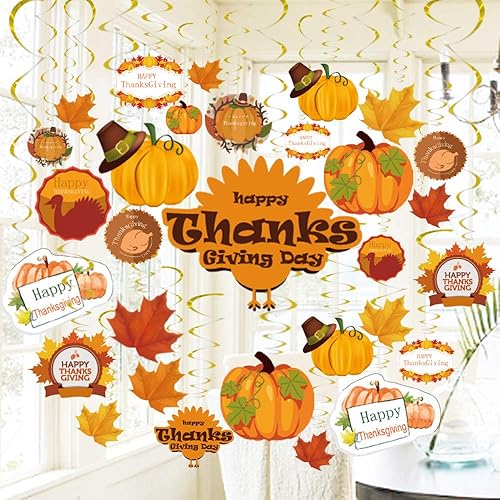 Miniatura 17 de GOER 36 unidades de decoraciones navideñas, remolinos colgantes para suministros de fiesta navideña Navidad,Trébol,Halloween,Año Nuevo,Copo de