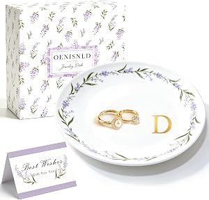 Ceramic Personalized Jewelry Dish Ring Holder Trinket Tray D
