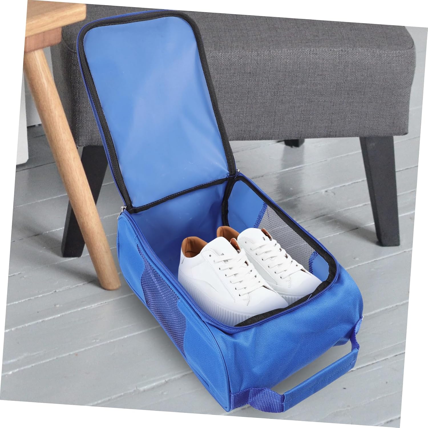 Christmas Shoe Travel Bag, Oxford Cloth Clothes Shoes Holder, Blue image 5