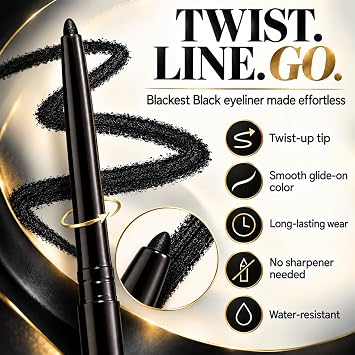 BLACKEST BLACK Eye Liner Glimmer Pencil - PACK OF 3
