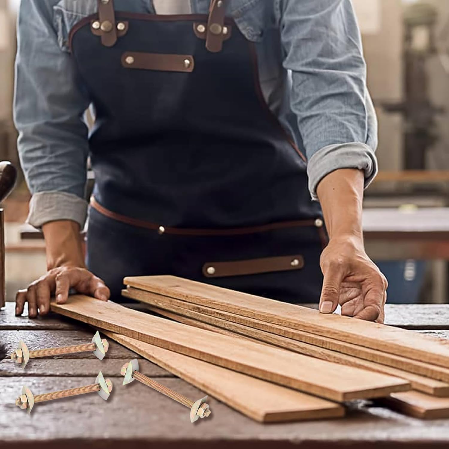 Furniture Connectors, 10pcs High Strength Carbon Steel Zip Bolts Furniture Hardware, 3.15 Inch Table Top Fasteners for Bookshelves, Bed Frames, Butcher Block, Table Top Fasteners