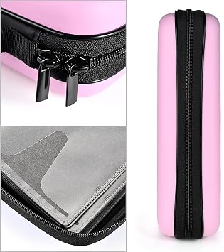 CD Bag 96 Capacity Hard EVA Blu-ray CD Wallet Double Zip Hand Strap Portable Disc Organiser DVD Case for Car Trips (96 Capacity Pink96)