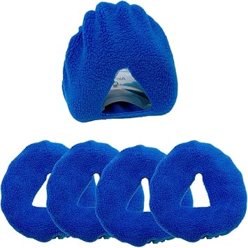 4 Pack Nasal CPAP Mask Liners Compatible with Medium Size N20 Nasal Mask Cushions Soft Thin Blanket Style Absorb Oils and Moisture Reducing Redness Enhanced Comfort Blue, Medium