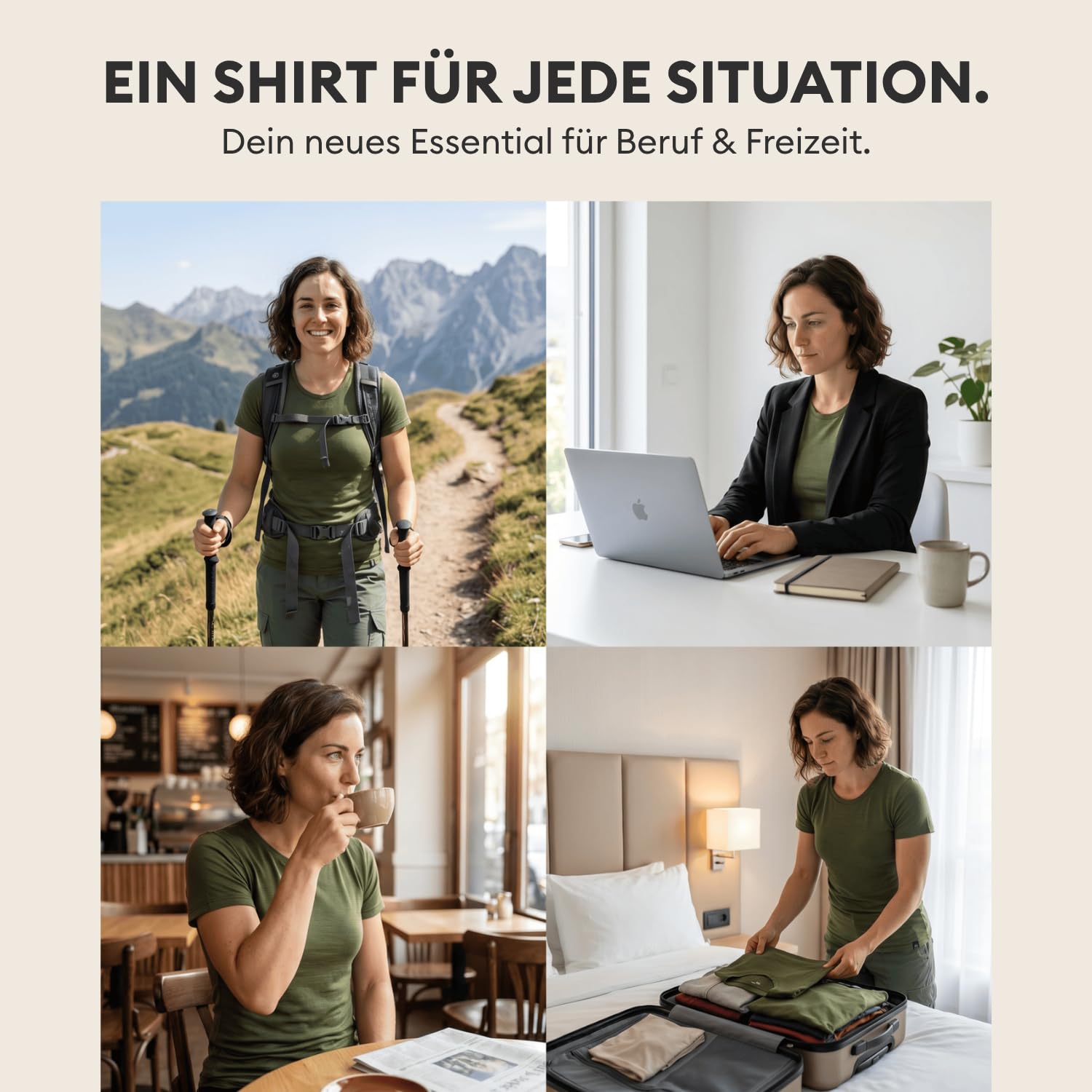 Premium Merino T-Shirt Slim Fit - Oeko-TEX® Zertifiziert - 100% Merinowolle Damen Kurzarm Shirt - feuchtigkeitsregulierend, atmungsaktiv, geruchshemmend – Made in Europe