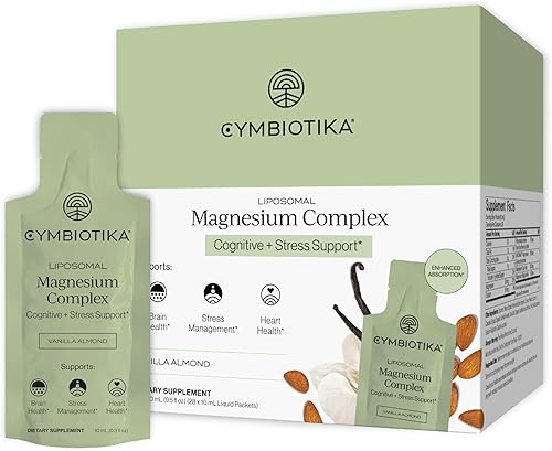 Cymbiotika Complejo de magnesio liposomal - Promueve la relajación, el sueño reparador y la salud del corazón y el cerebro - Fórmula 3 en 1