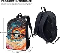 Vista 18 de American Flag Fire Galaxy Pattern Kids Backpack for Boys Girls Elementary Students Bookbag Middle School Bag Lightweight Children Travel Bag