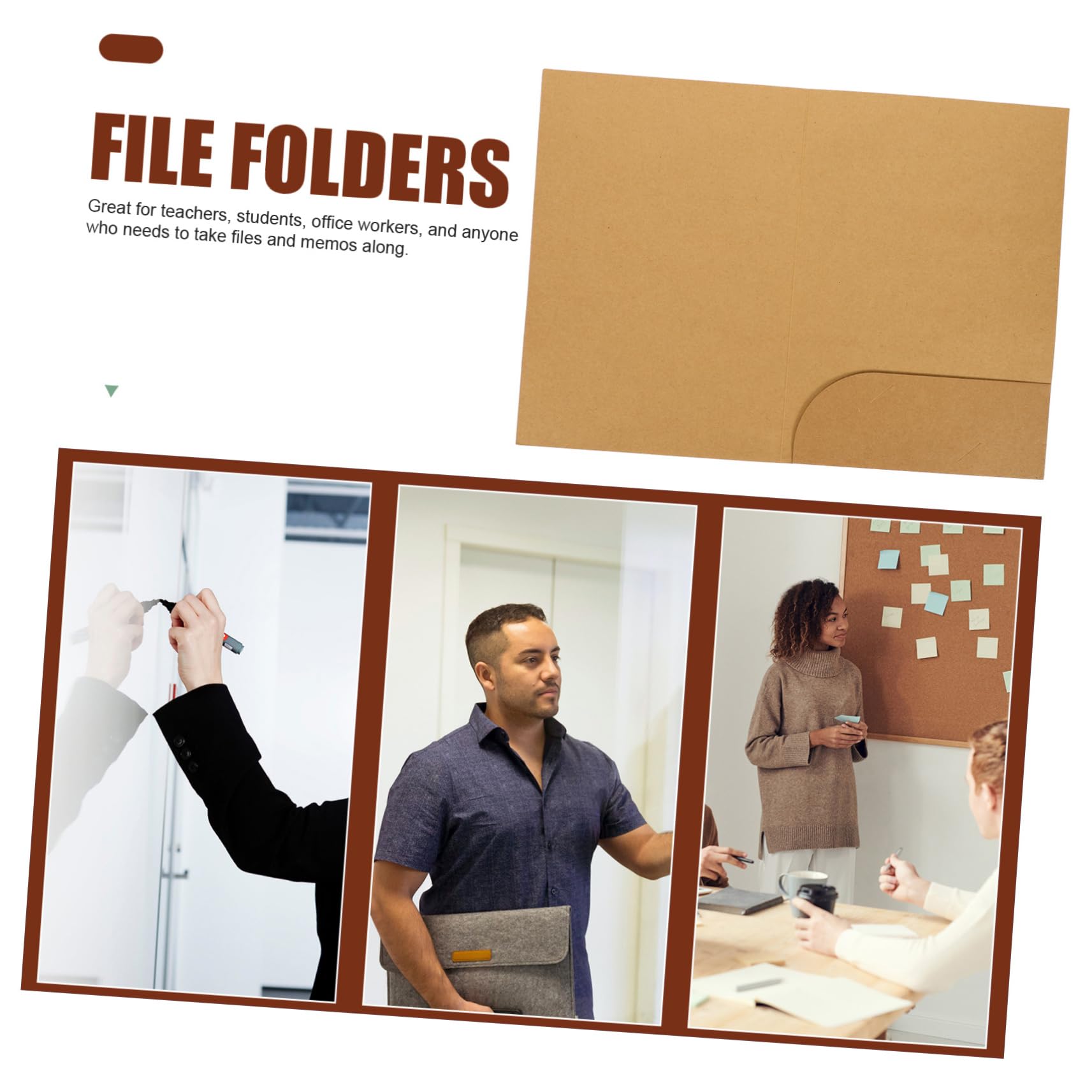 SHINEOFI Präsentationsmappe A4 aus Kraftpapier 20 Stück Dokumentenmappe Kraftpapier Robust und Verschleißfest für Büro und Rezepte