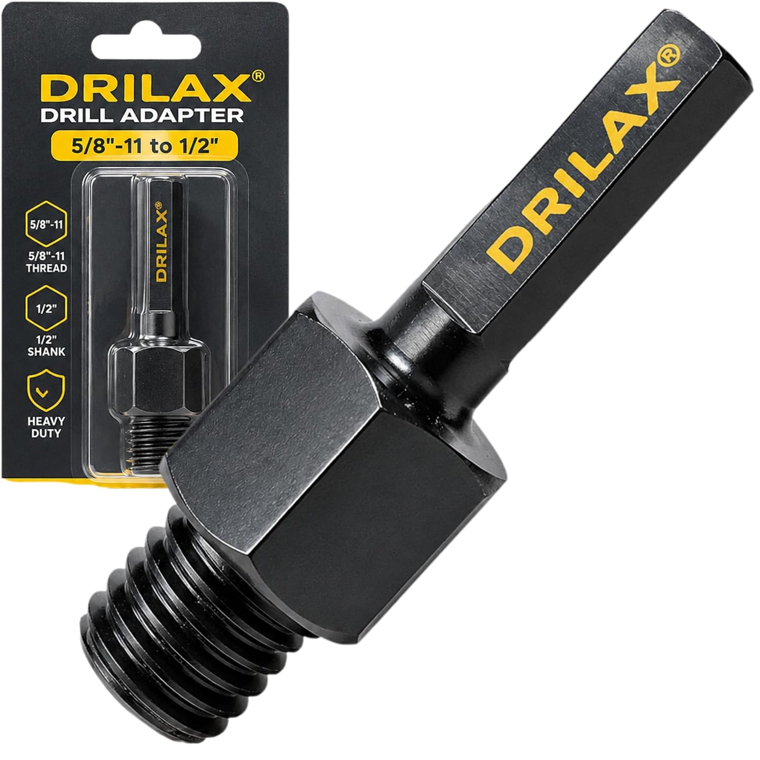 5/8"-11 to 1/2 Inch Drill Adapter – Heavy-Duty Triangle Shank Arbor for Diamond Hole Saws, Grinding Cups & Polishing Pads | Converts Angle Grinder Accessories to Standard Drill