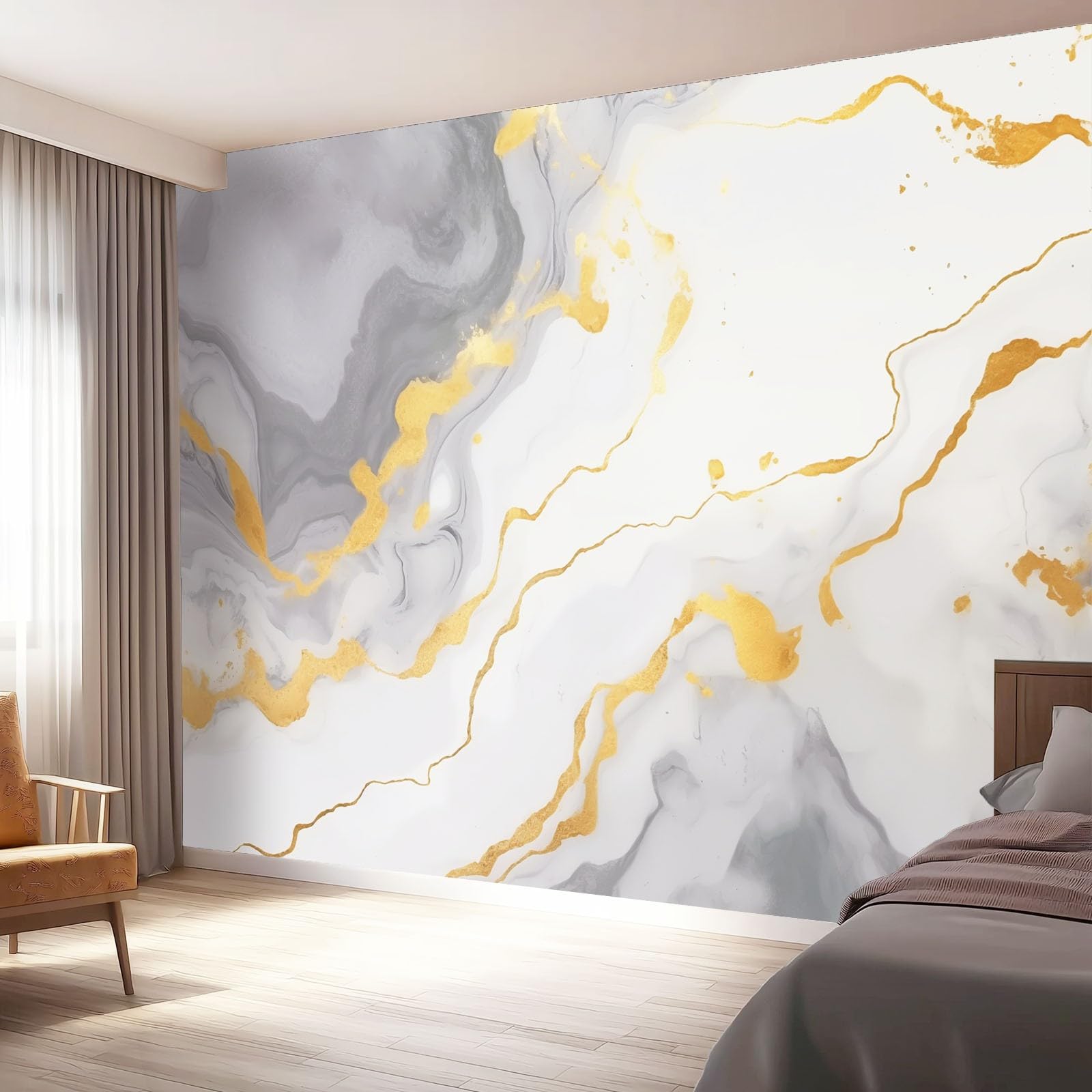 Nowoczesna tapeta, 350 x 256 cm plakat gigantyczny projekt 3D papier ścienny platynowy atrament do sypialni, salonu, dekoracja ścienna kolor perłowy biały zimny