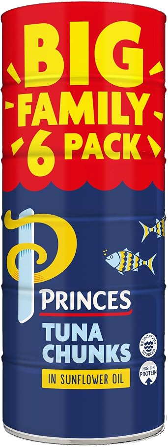 Princes Tuna Chunks in Sunflower Oil, 6x145g