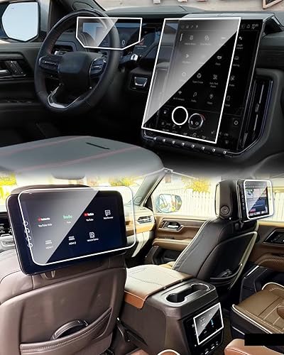Miniatura 11 de Protector de pantalla de vidrio templado para Chevy Tahoe Suburban y GMC Yukon Dual de 12.6 pulgadas para asiento trasero 2021-2024, protector de