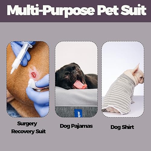 Miniatura 6 de Medical Pet - Traje quirúrgico para mascotas, camisa para perro con manga larga, ropa para gatos, Cambridge, XXS
