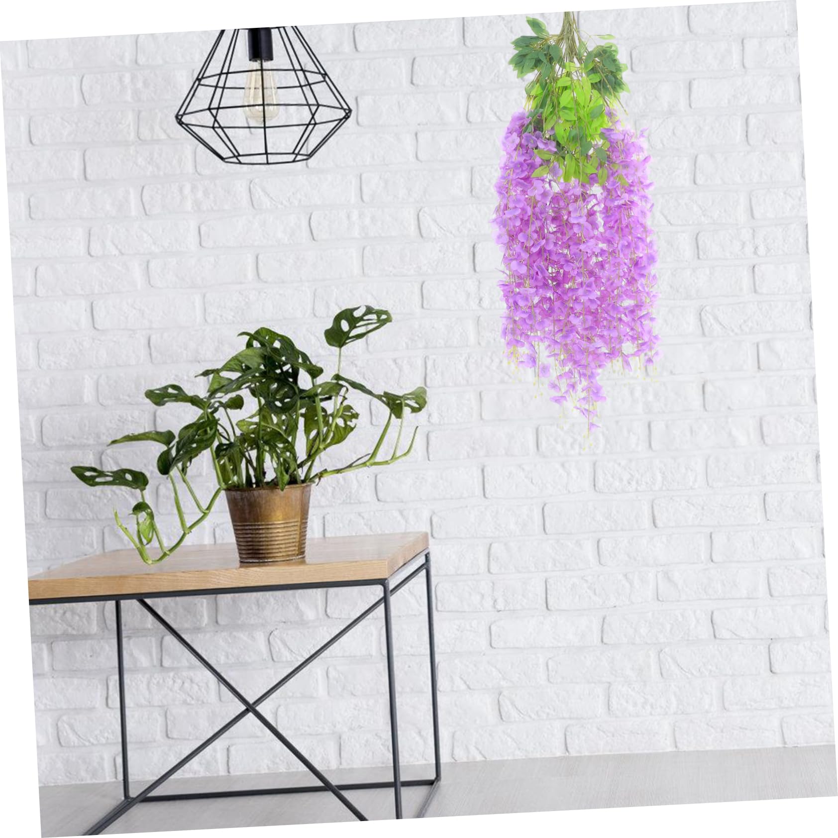 Künstliche Glyzinie Hängeblumen 24 Stück, Kunststoff Gewebe, Hellviolett | Leicht und Tragbar, für Hochzeiten und Feste, Filigran Elegante Dekoration