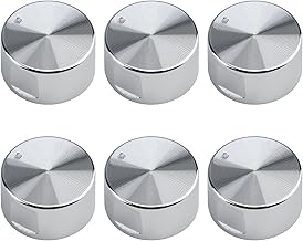 Manopole Forni, Set da 6 Pezzi con Pomelli da 6mm Adattabili a Ogni Piano Cottura e Stufa a Gas, Manopola del Gas, con Controllo Universale per la Superficie di Ogni Cucina (Argento)