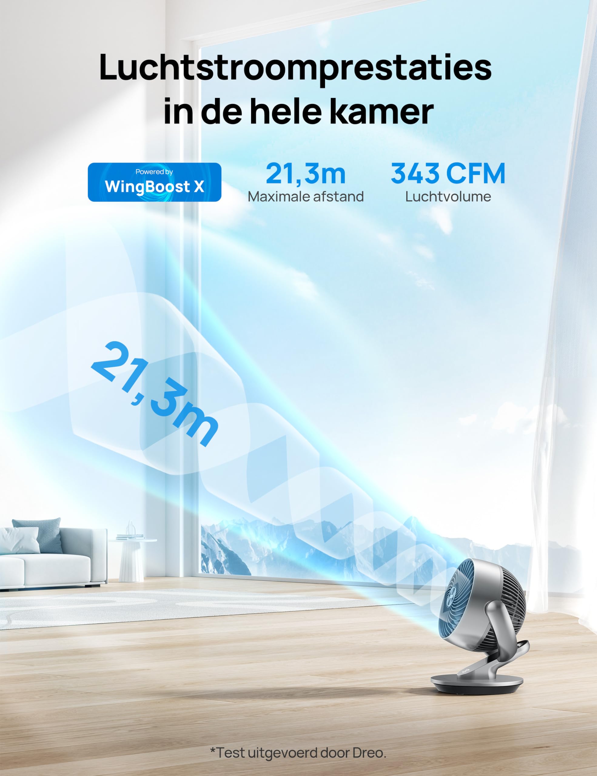 Tafelventilator - Snelheden: 2, Draaibaar: Nee, Voeding: Netstroom, Vermogen: 25 Watt, Diameter