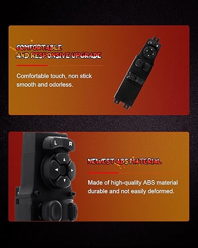 Miniatura 4 de CCIYU Interruptor de elevalunas eléctrico Interruptor de control maestro delantero izquierdo Reemplazo 56045538AB fis para 2001-2004 para Dodge