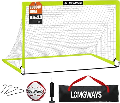 Portería de fútbol  Red plegable para niños y jóvenes  Portería de fútbol interior + exterior con bolsa de transporte  Fácil instalación  Varios