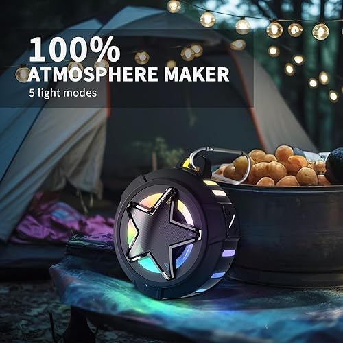 Miniatura 5 de EBODA Altavoz de ducha Bluetooth, altavoces portátiles impermeables IP67, flotante, tarjeta TF, pequeño altavoz al aire libre con luz LED, estéreo