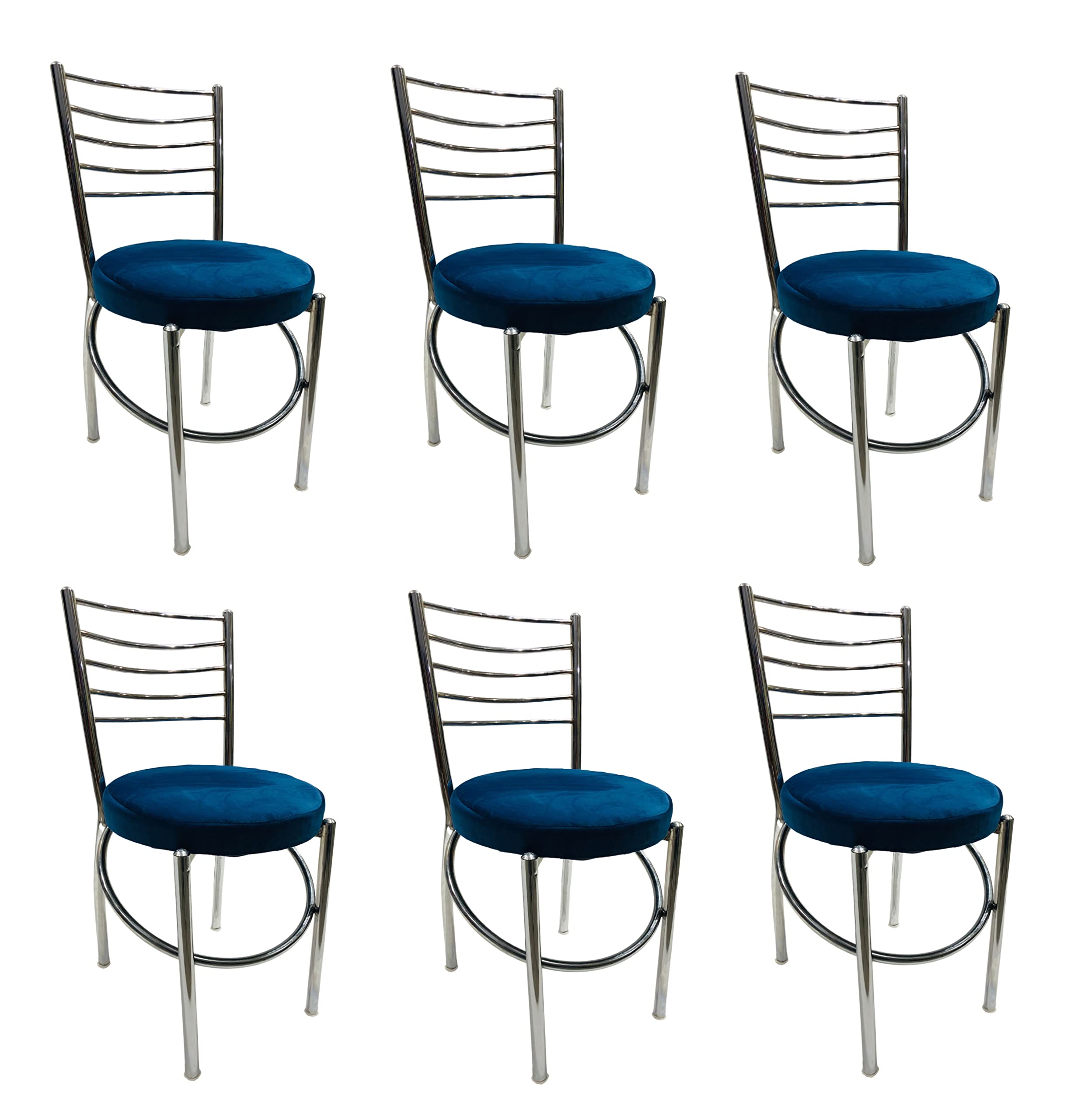 Comfortable Dining, Study, Hotel, Bar, Cafe, Restaurant, Lawn and Visitor Chair with High-Density Cushioned Seat (6, Blue, Standard)-image-45