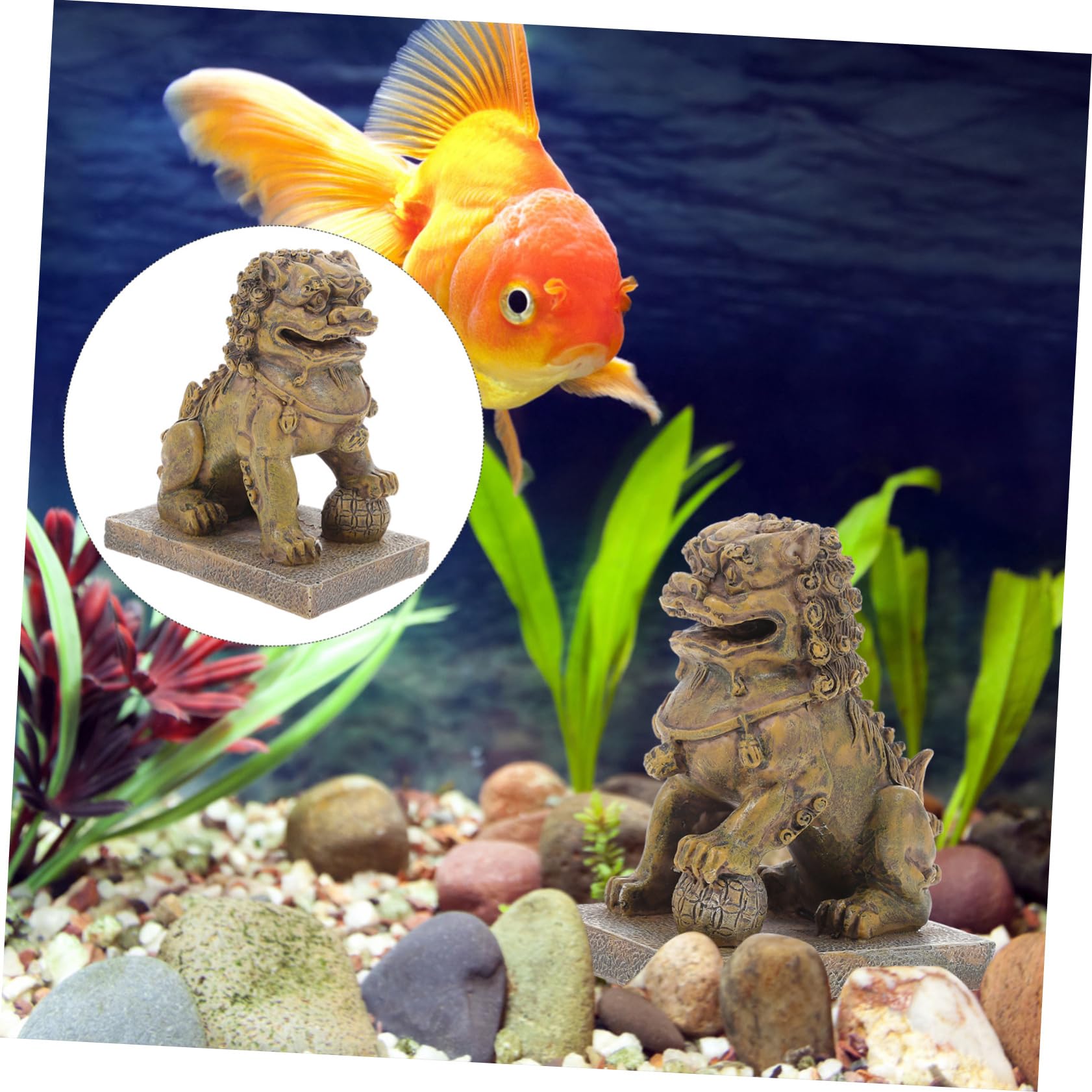 BESPORTBLE 3stücke Simulation Lion Deko Fisch Tank Landschaftsdeko Resin Handwerk Für Aquarium Dekorativ Und Versteckmöglichkeiten Für Fische