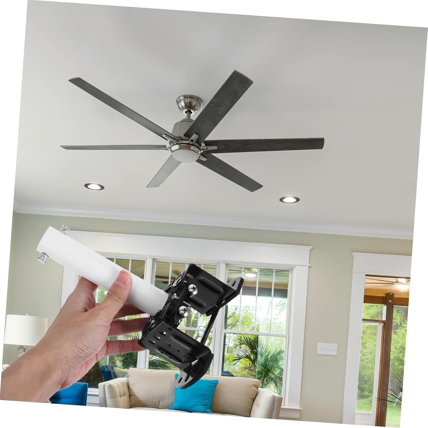 Ceiling Fan Bracket Mount Kit with Rod, Iron Accessory Set