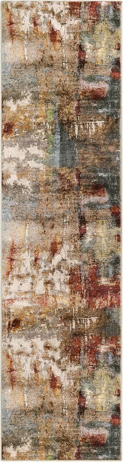 Lahome Washable Runner Rug with Rubber Backing- 2x8 Rug Runners for Hallways Non Slip Kitchen Rugs Non Skid, Modern Abstract Carpet Runner Indoor Floor for Bathroom Entrance Living Room Bedroom,Red