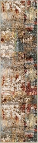 Miniatura 8 de Lahome Alfombra abstracta moderna  2 x 8 pulgadas, alfombra roja para pasillo con parte trasera de goma, antideslizante, alfombra de cocina,