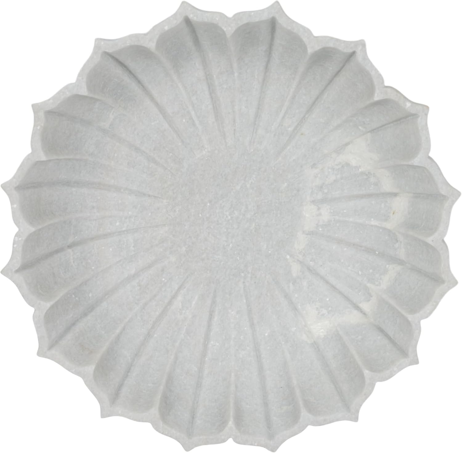 House Decor Trays for Bed or Coffee Table - Round Floral Decorative Trays Ideal for Trinket, Jewelry, or Bathroom Vanity - Contemporary Home Decor Accent and Centerpiece Table Decorations - 4", White