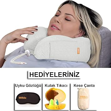 beddo™ Bamboo Series |Orthopedic Neck And Travel Pillow | White Color