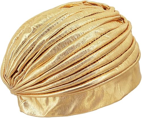 Miniatura 4 de Surkat Unisex metálico árabe indio turbante plisado Swami sombrero disfraz sombrero sombrero quimioterapia