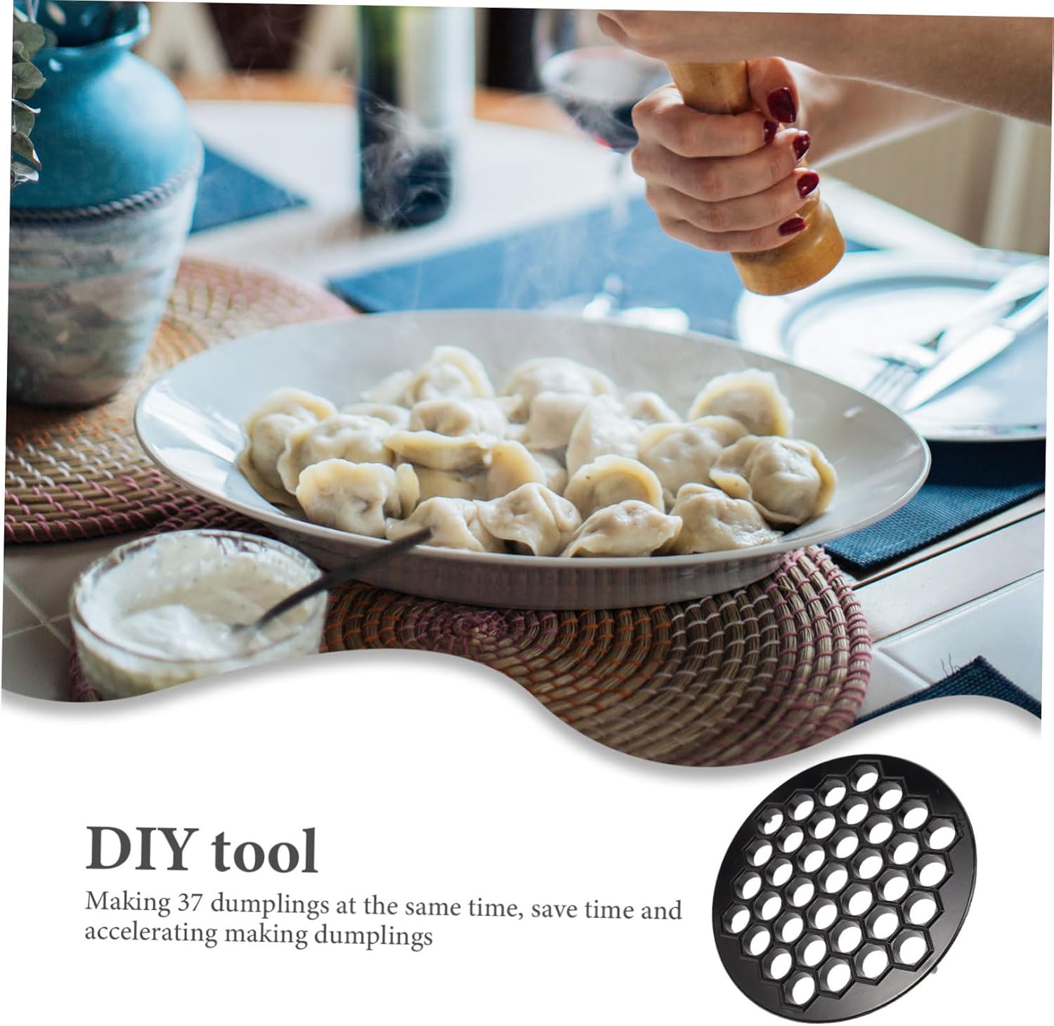 Zerodeko Dumpling Maker No Pelmennica 37 Holes Dumpling Press Zinc Alloy Mold Cast Convenient Storage for Restaurant Home