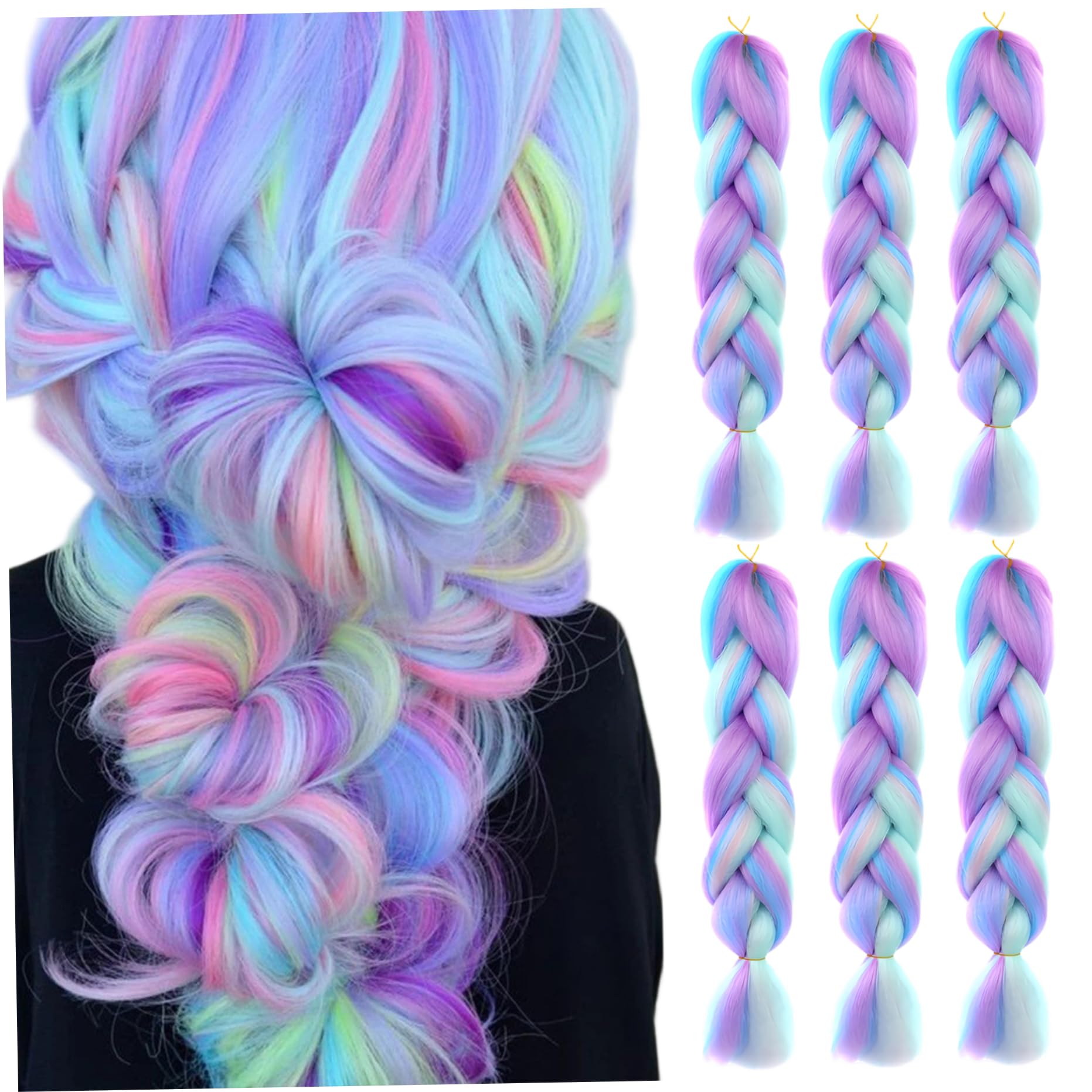 Cabello de trenza sintético de 23.6 pulgadas y extensiones de rastas color púrpura 7
