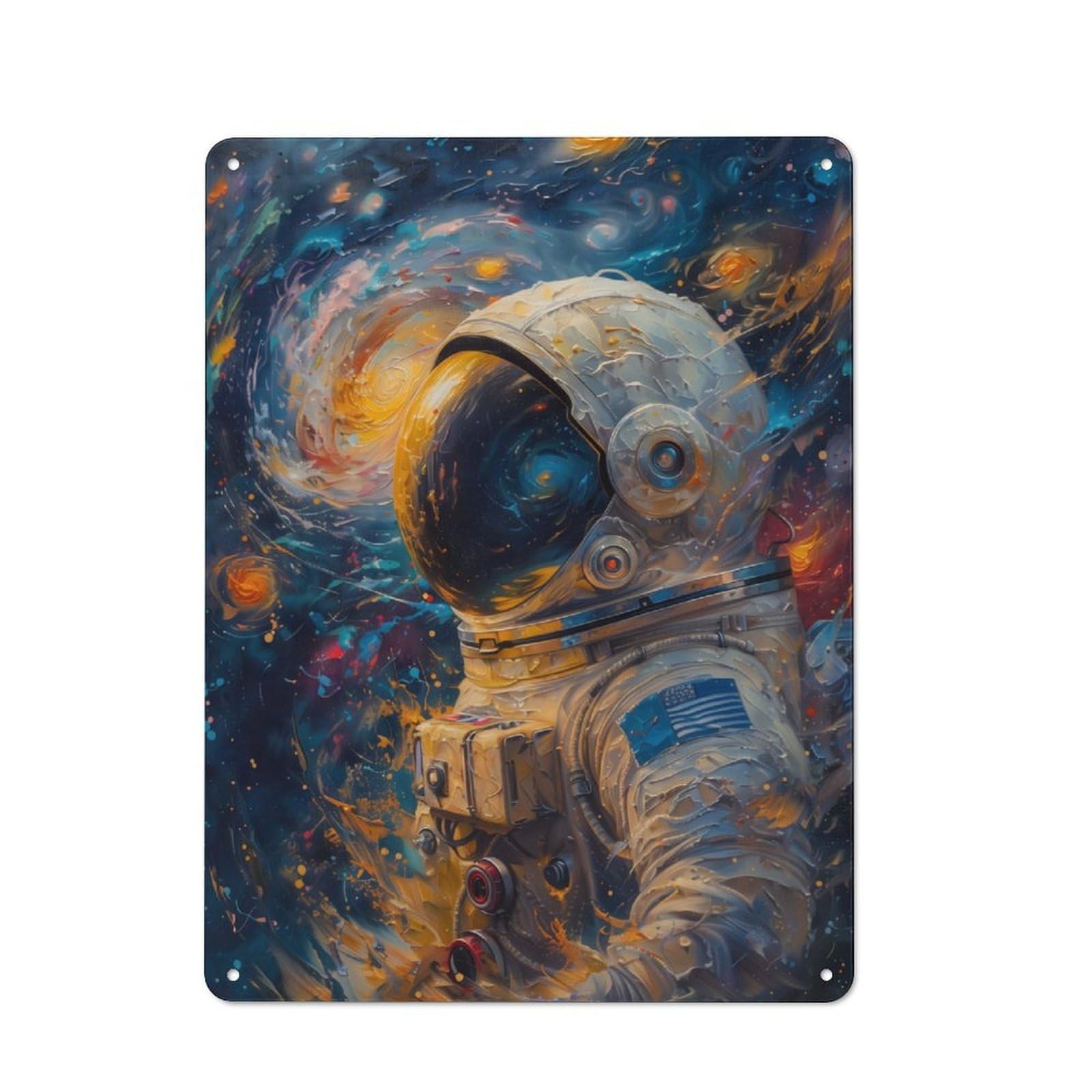 Junmoney Astronaut In Space Metal Sign 40X30cm With For Workshop Wall, Retro Decor, For Garage, Workshop And Man Cave Decoration
