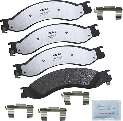 Miniatura 180 de Bendix Fleet Metlok MKD1770FM Pastillas de freno delanteras semimetálicas para Ford Expedition 2017-2010, F-150 2017-2010, Lobo 2020-2009, Lincoln