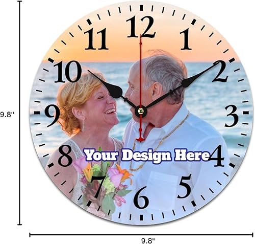 Miniatura 9 de Reloj de pared personalizado con texto fotográfico, añade tu imagenlogotipo, reloj de madera, diseño de tu propio reloj, funciona con pilas, reloj
