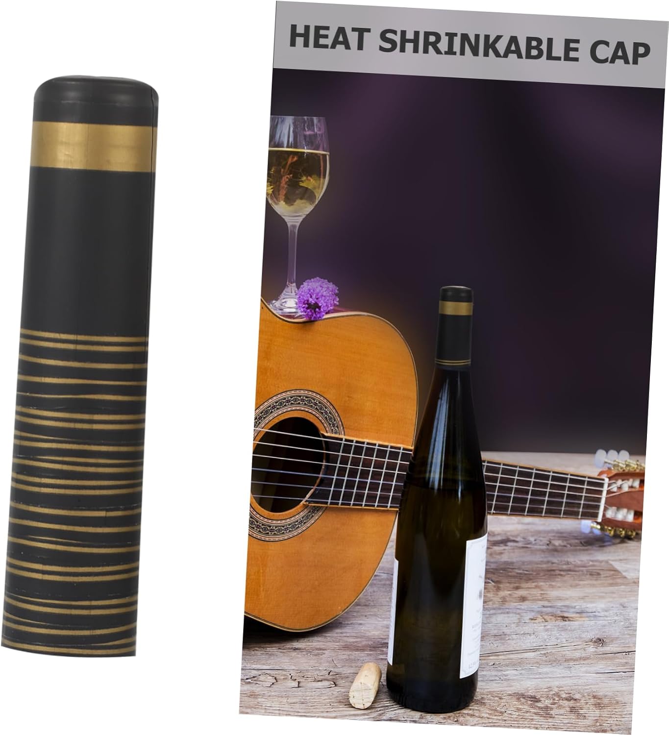 200pcs Wine Heat Shrink Capsules Black for Straight Mouth Bottles Premium Wine Bottle for Winery