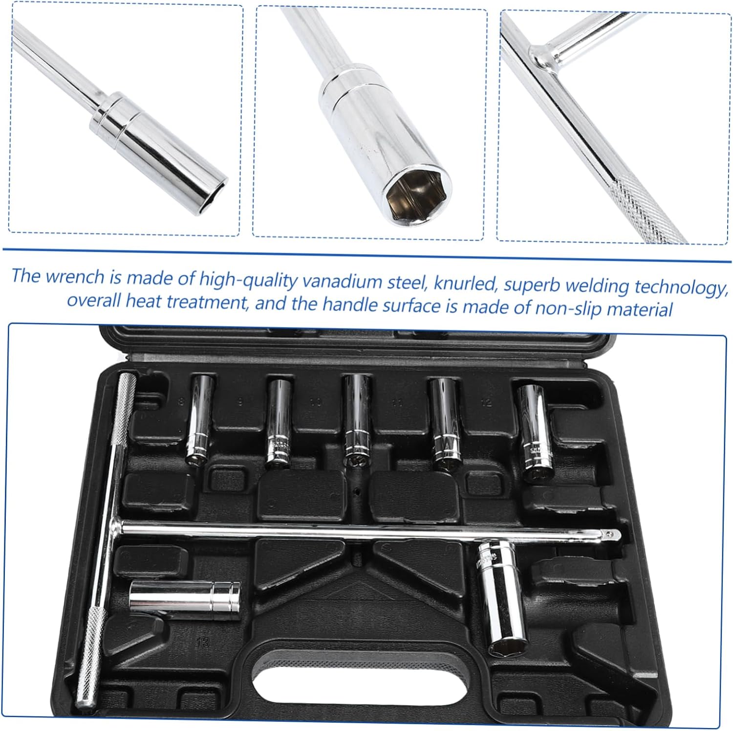 NUOBESTY 1set Type Socket Wrench Set Chromium-vanadium Metric Ratchet Tool for Home Repairs and Mechanics Design for Tough Fasteners and Bolts