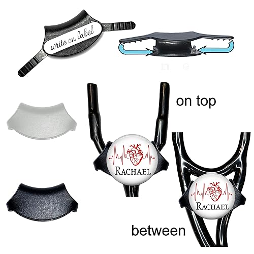 Miniatura 5 de Heart Stethoscope Name Tag - Personalized Adjustable Yoke ID Name Plate for Cardiology Nurse Doctor Gift